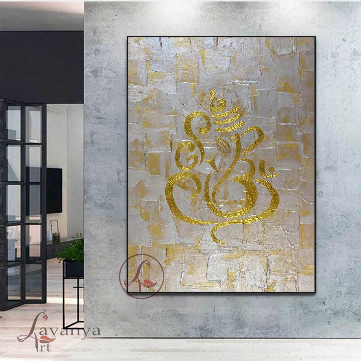 Ganapati Painting | Minimalist Abstract Indian Wall Art