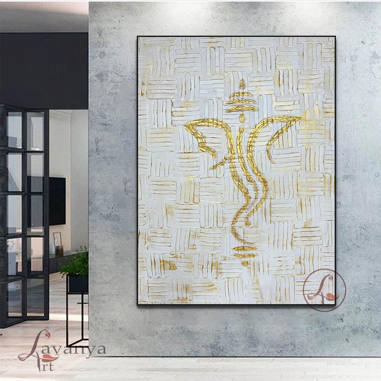 Ganesha Painting | Minimalist Abstract Indian Art