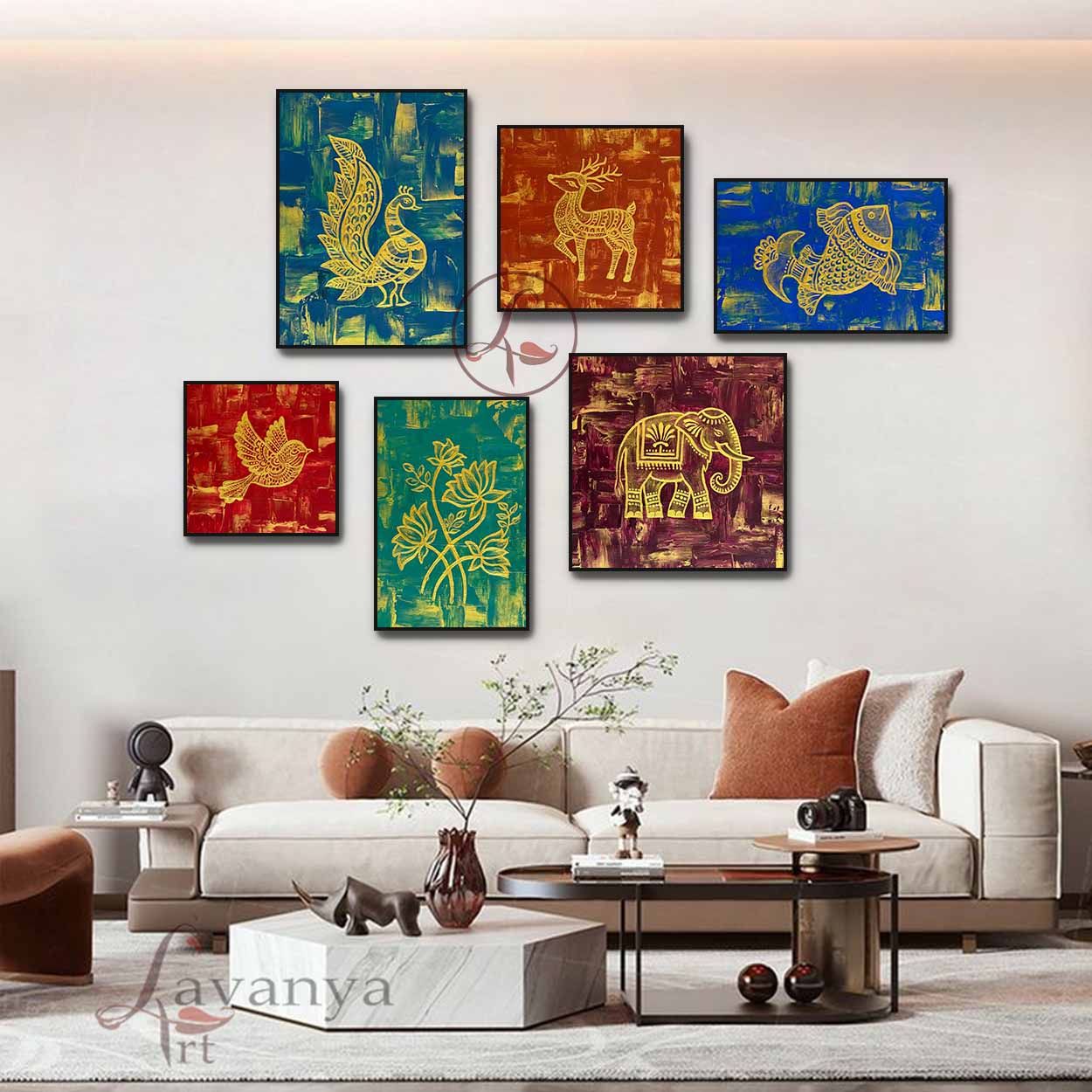 Modern Madhubani Painting Set | Contemporary Indian Art