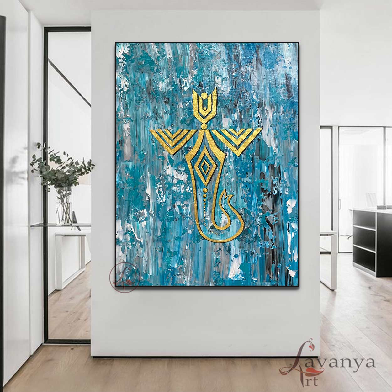 Abstract Ganesha Art | Modern Indian Minimalist Painting