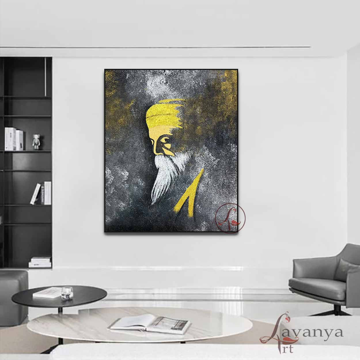 Abstract Sikh Art | Guru Nanak Dev Ji Canvas Art