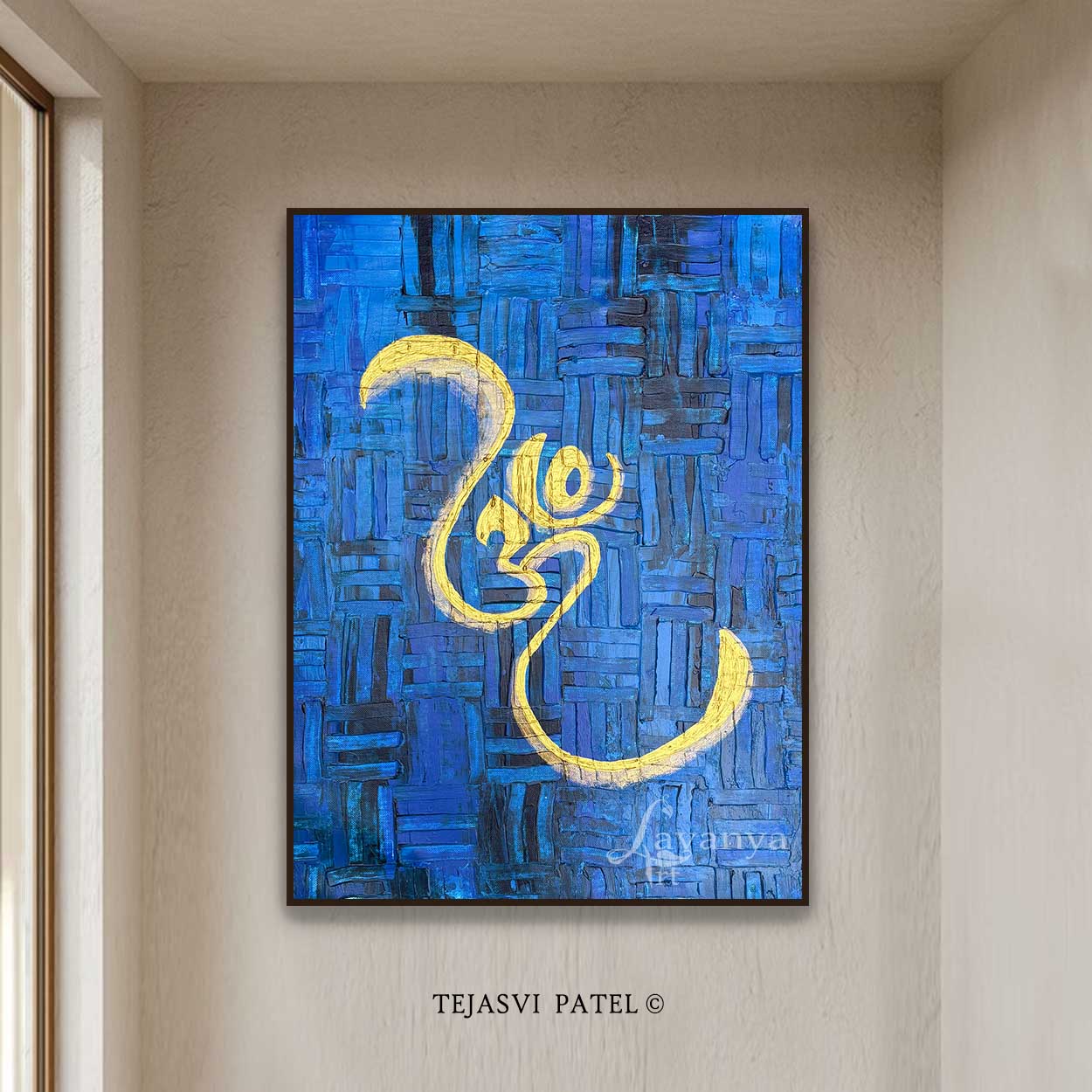 Modern Om Wall Art | Abstract Textured Indian Canvas