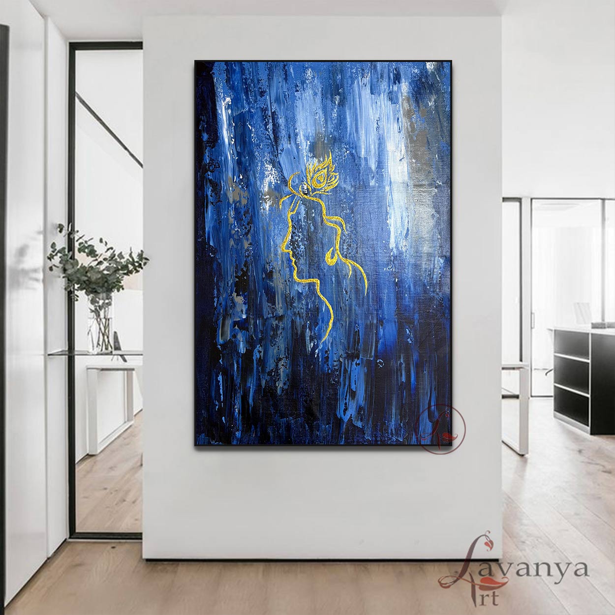 Radha Krishna Wall Art | Modern Indian Painting