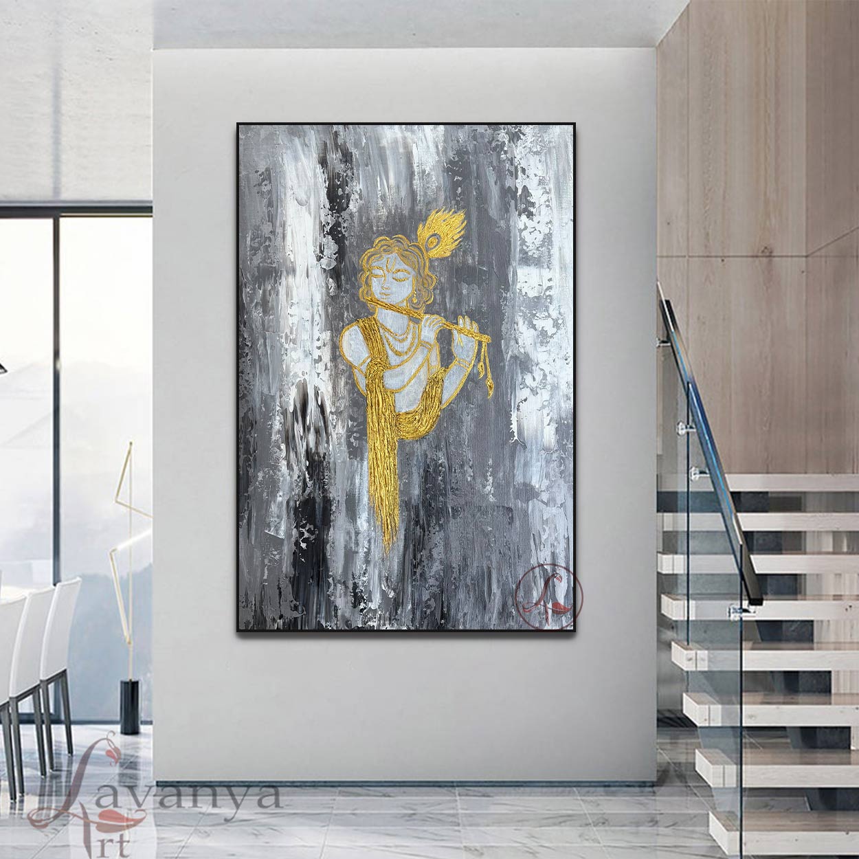 Radha Krishna Canvas Art | Contemporary Indian Decor