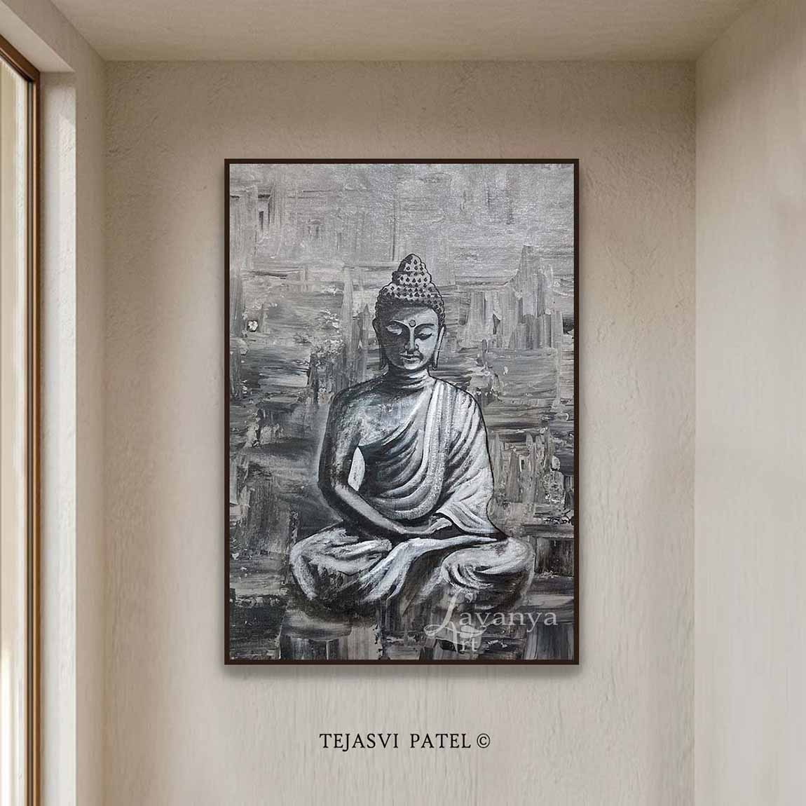 Buddha Canvas Painting | Textured Spiritual Wall Art