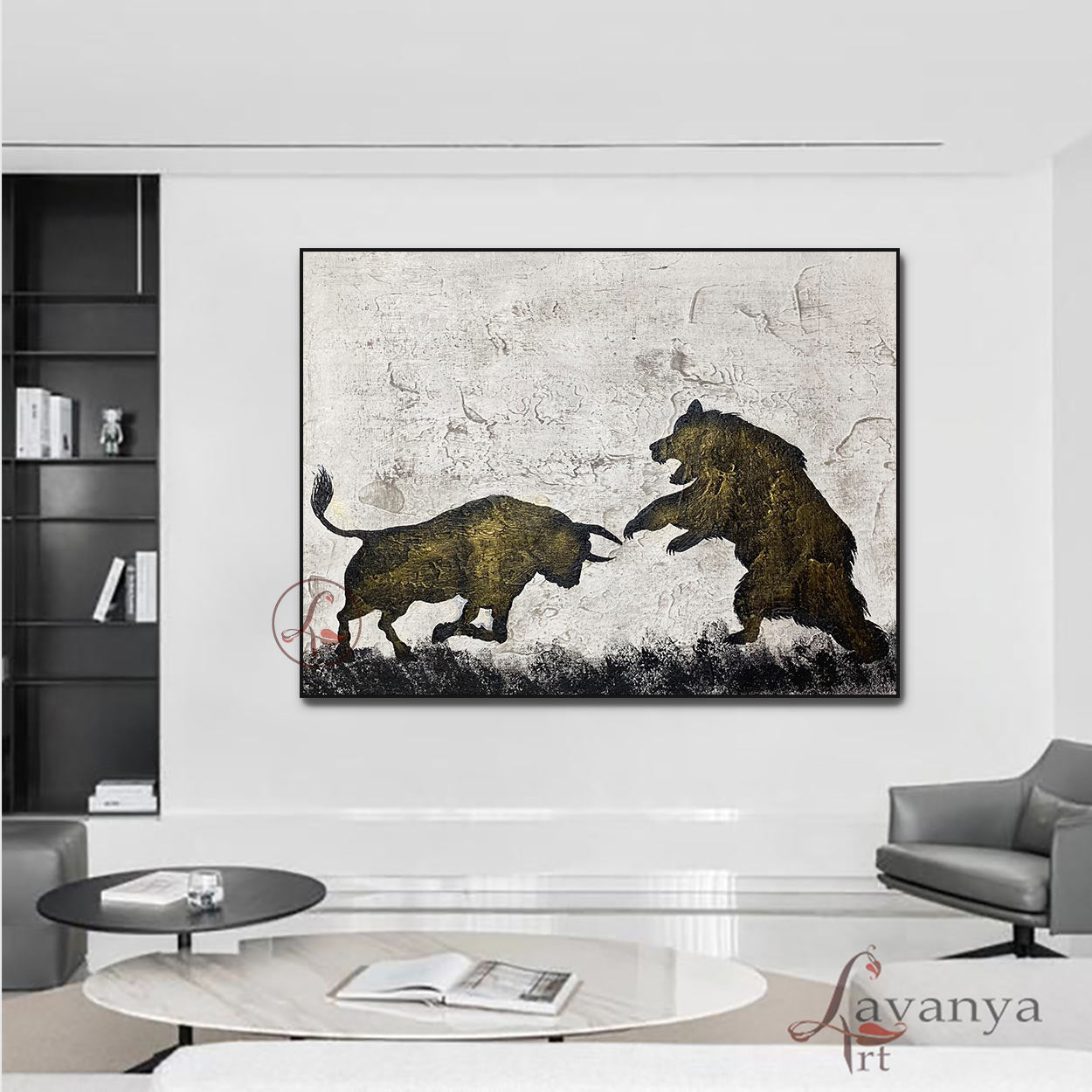Black and White Abstract Art | Modern Canvas Painting