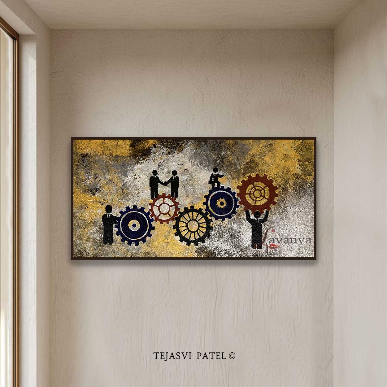 Abstract Teamwork Art | Modern Office Canvas Decor