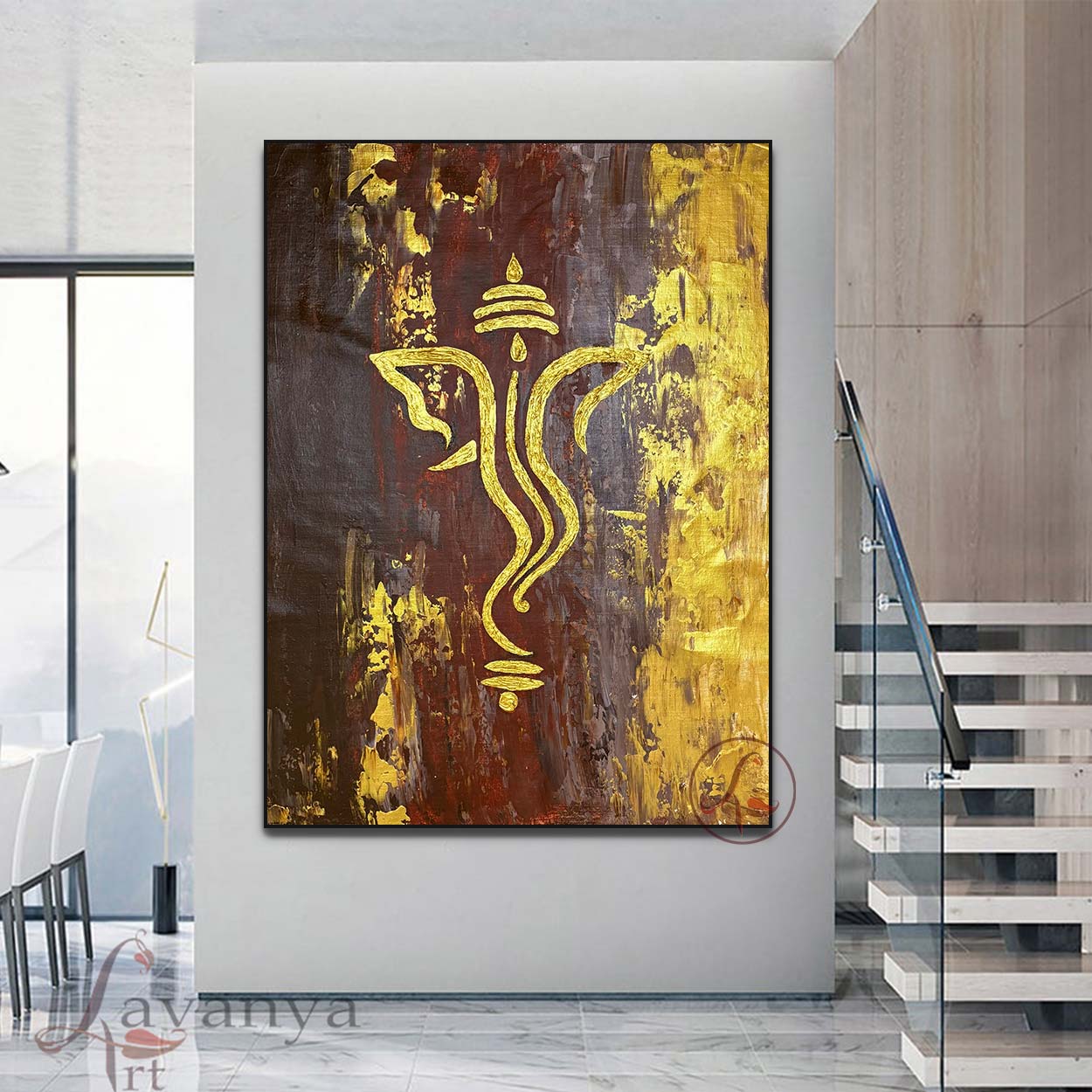 Ganesha Painting | Minimalist Abstract Indian Art