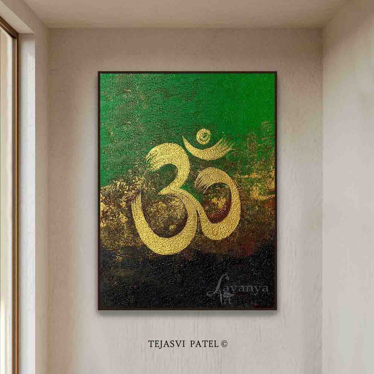 Handmade Om Painting | Abstract Textured Indian Art