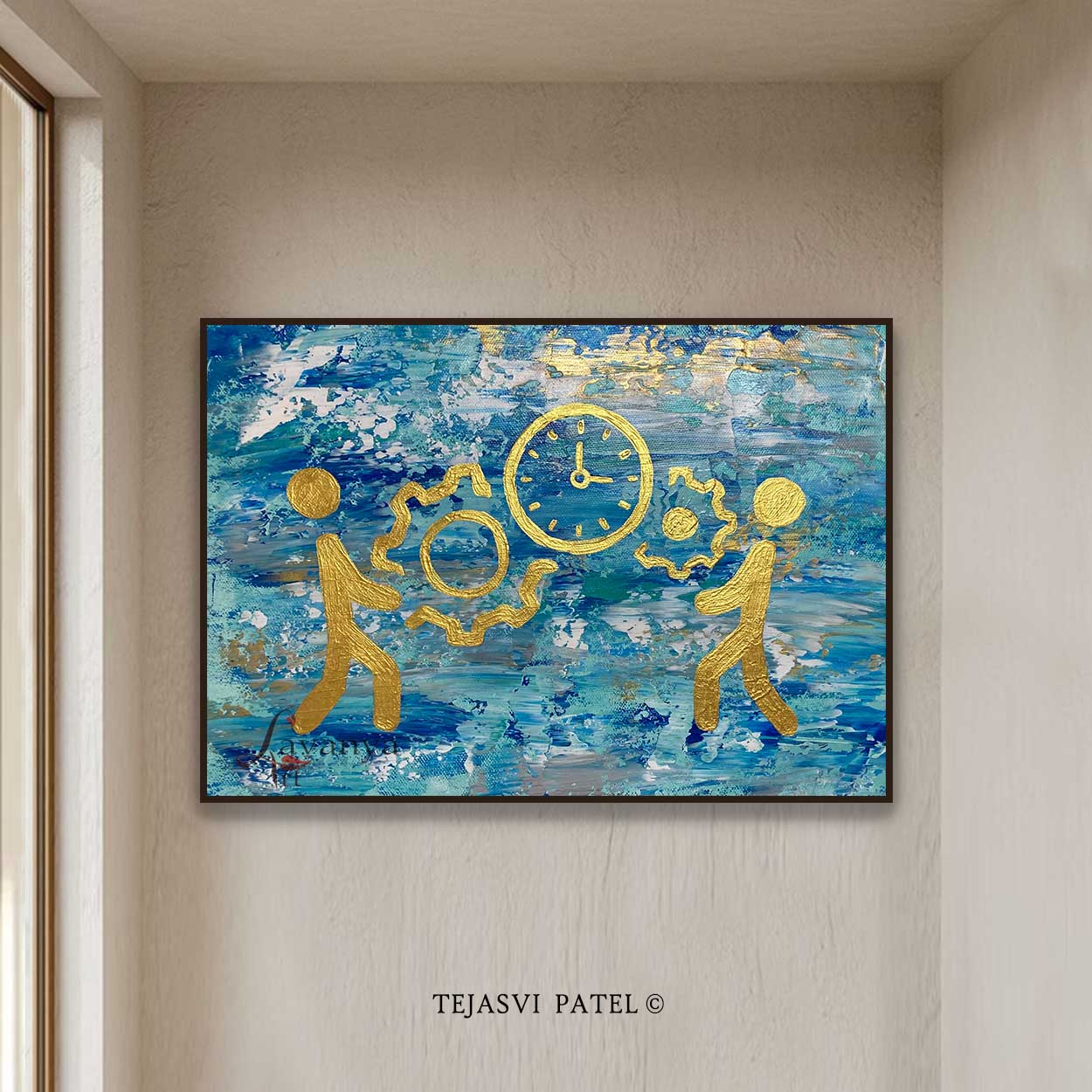 Abstract Teamwork Art | Modern Office Canvas Decor