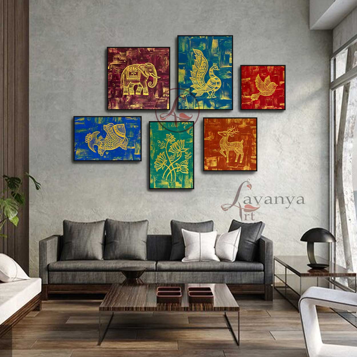 Modern Madhubani Painting Set | Contemporary Indian Art