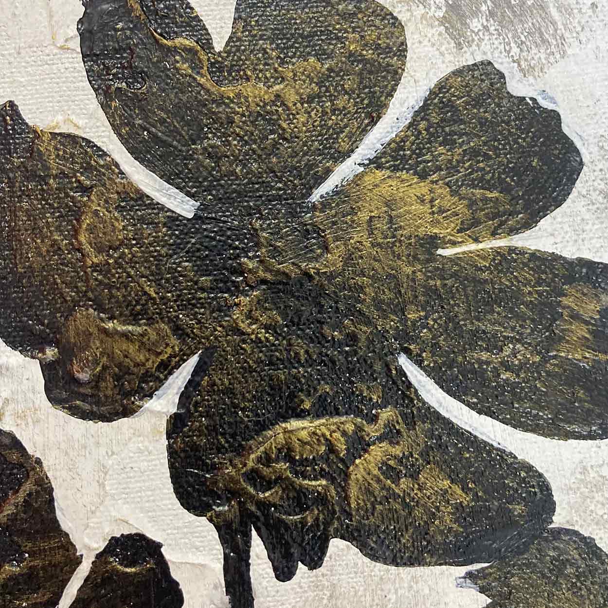 Black and White leaf Abstract Art | Modern Canvas Painting