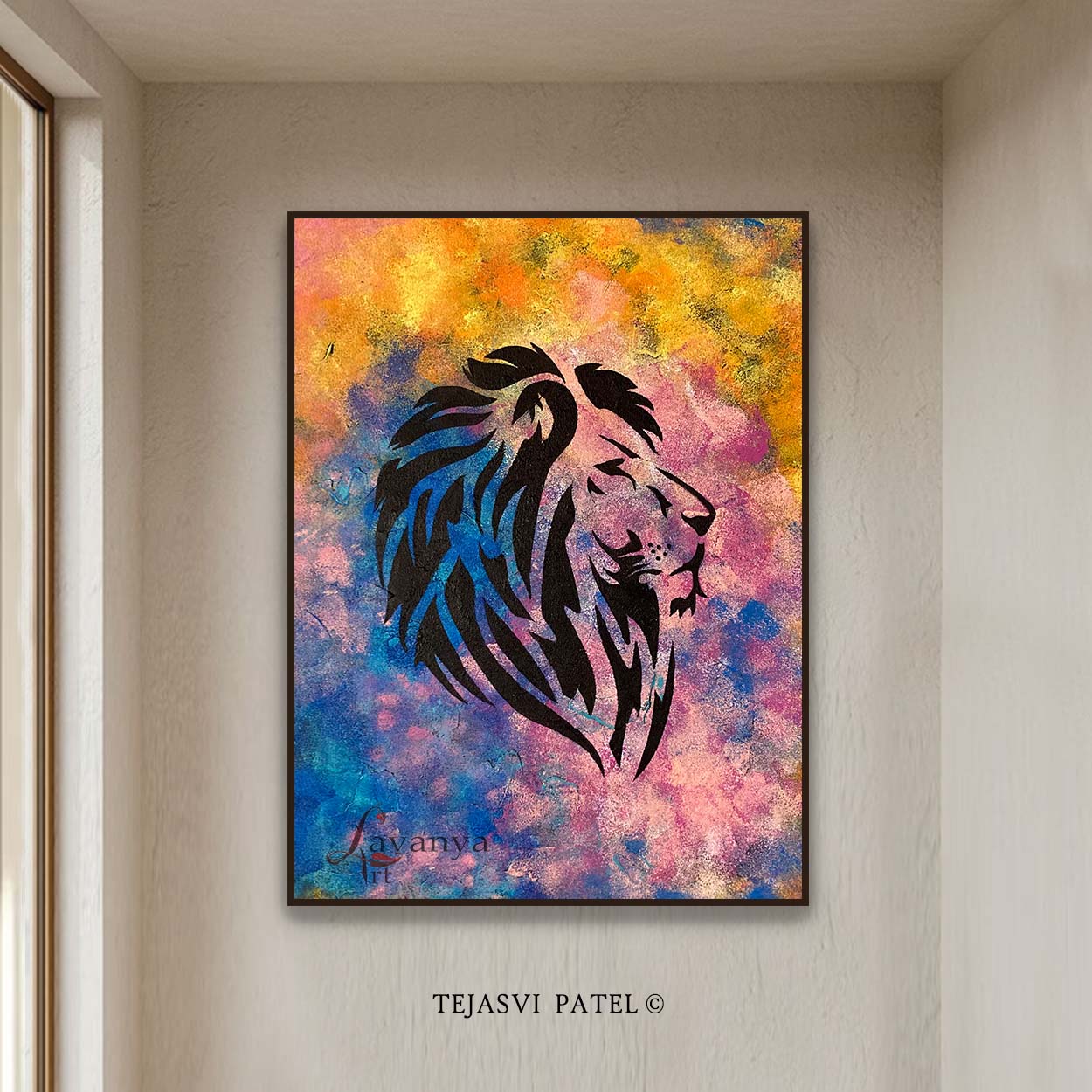 Lion Wall Decor | Handmade Animal Canvas Art