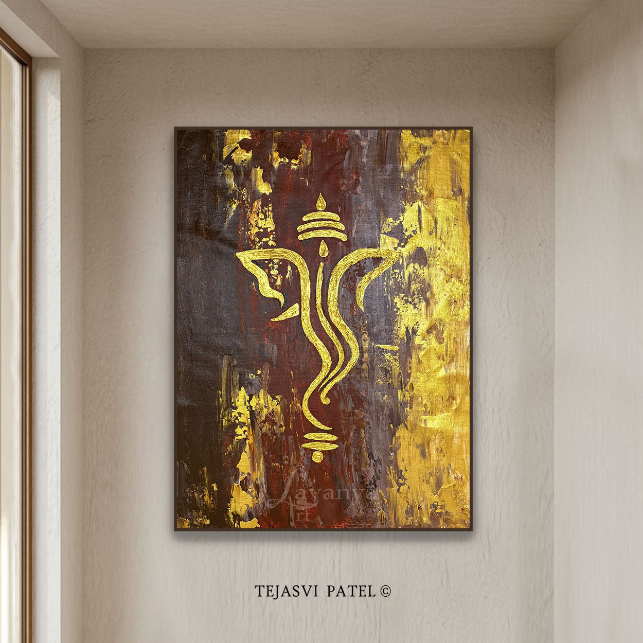 Ganesha Painting | Minimalist Abstract Indian Art