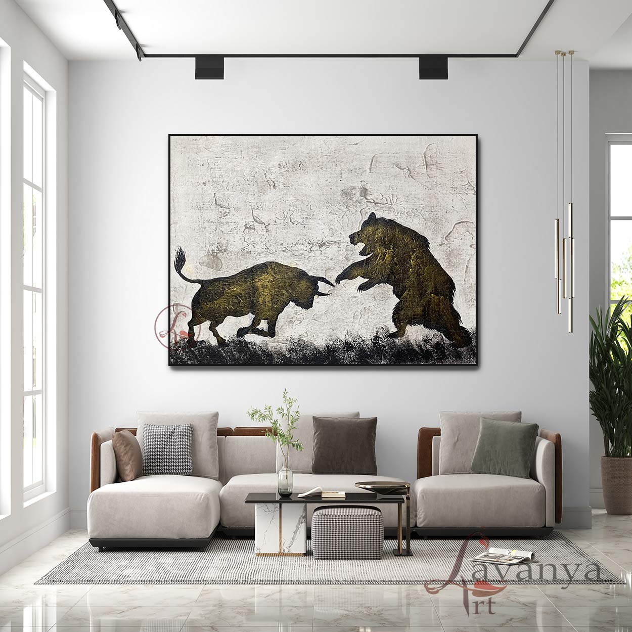 Black and White Abstract Art | Modern Canvas Painting