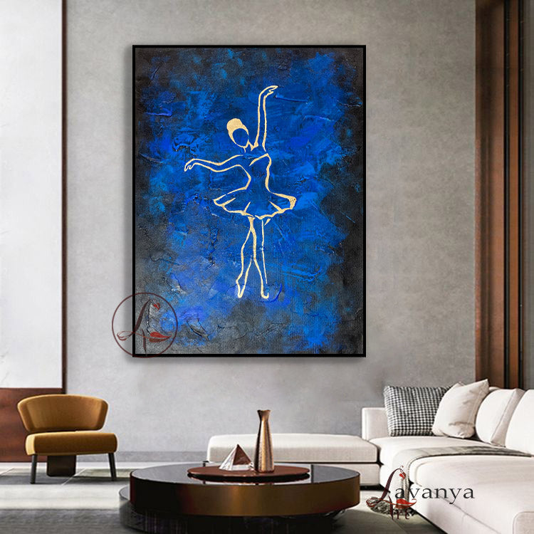 Gold Leaf Abstract Canvas Art | Large Modern Luxury Wall Decor
