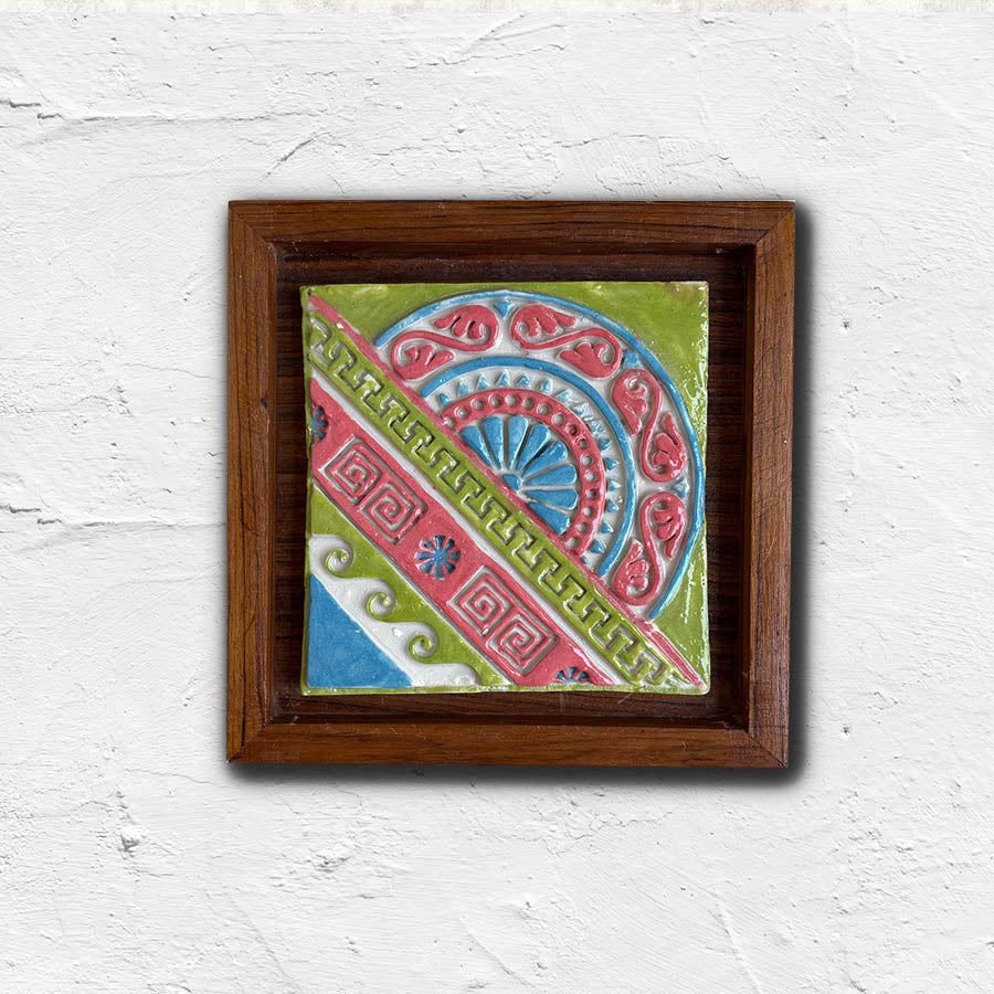 Ceramic Wall Hanging | Handmade Tile Frame Rustic Art Decor