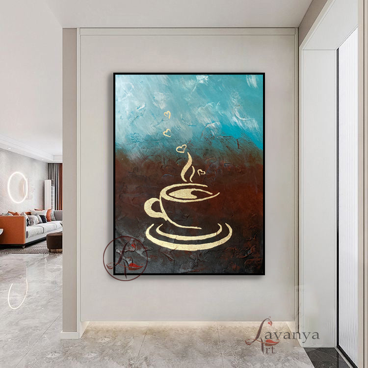 Large Gold Abstract Canvas | Luxury Wall Art Decor