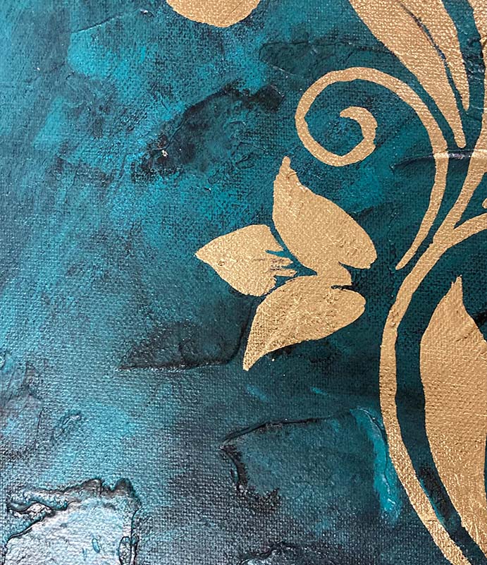 Gold Leaf Canvas Painting | Modern Abstract Wall Art