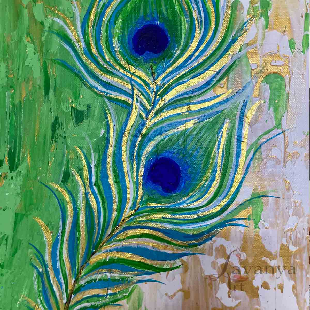 Lord Krishna Canvas Painting | Modern Spiritual Wall Art