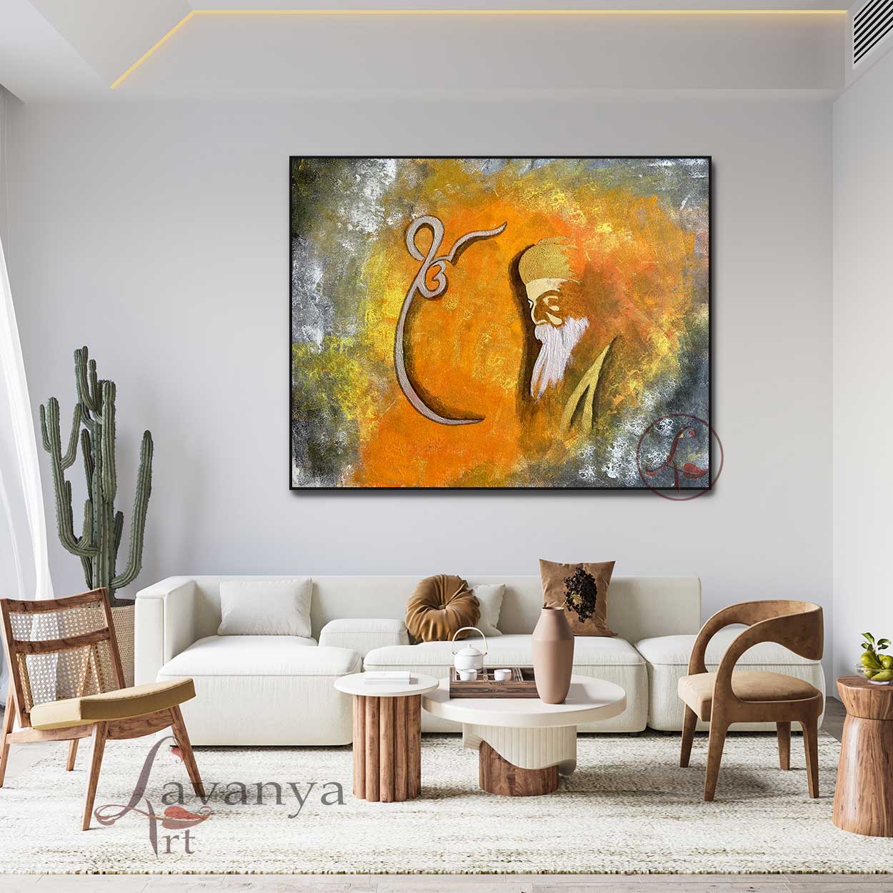 Guru Nanak Art | Original Sikh Spiritual Wall Painting