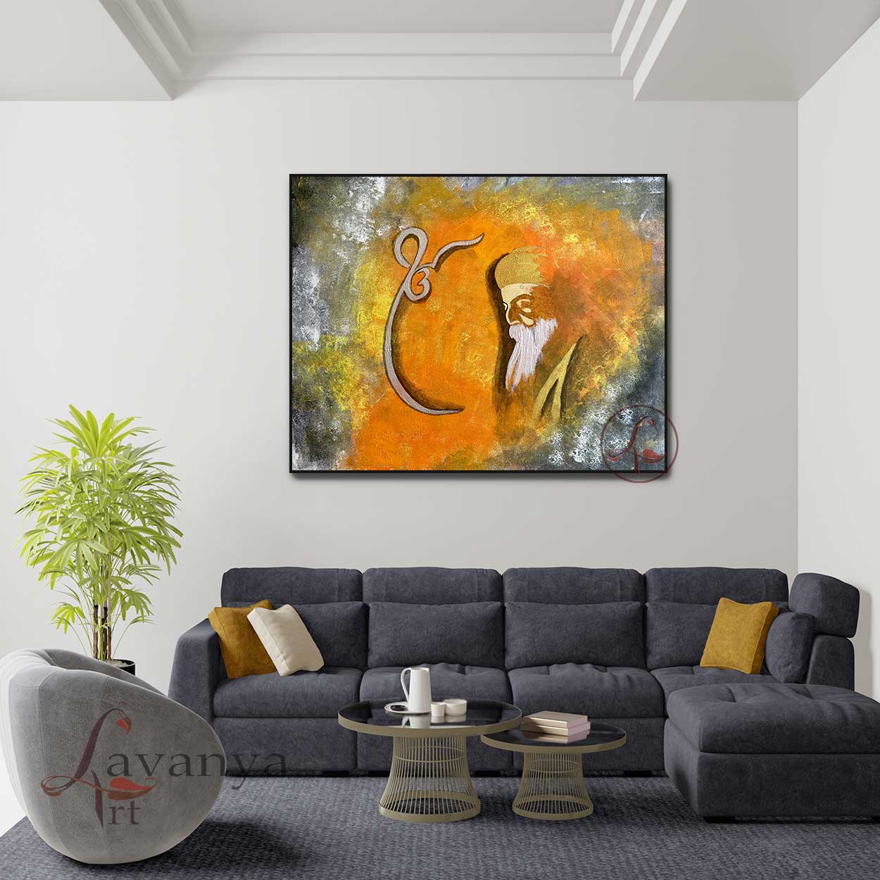 Guru Nanak Art | Original Sikh Spiritual Wall Painting