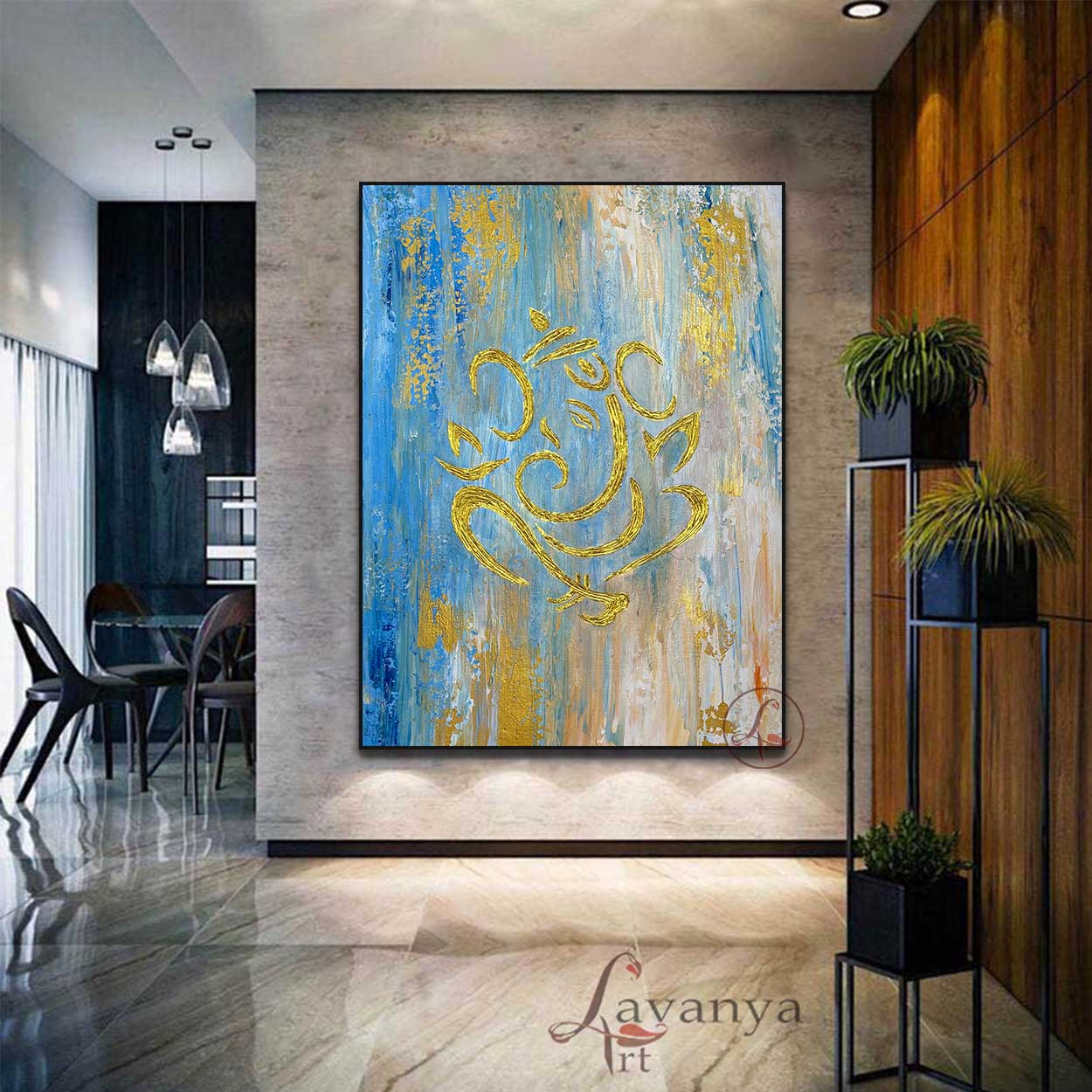 Textured Ganesha Painting | Handmade Indian Art
