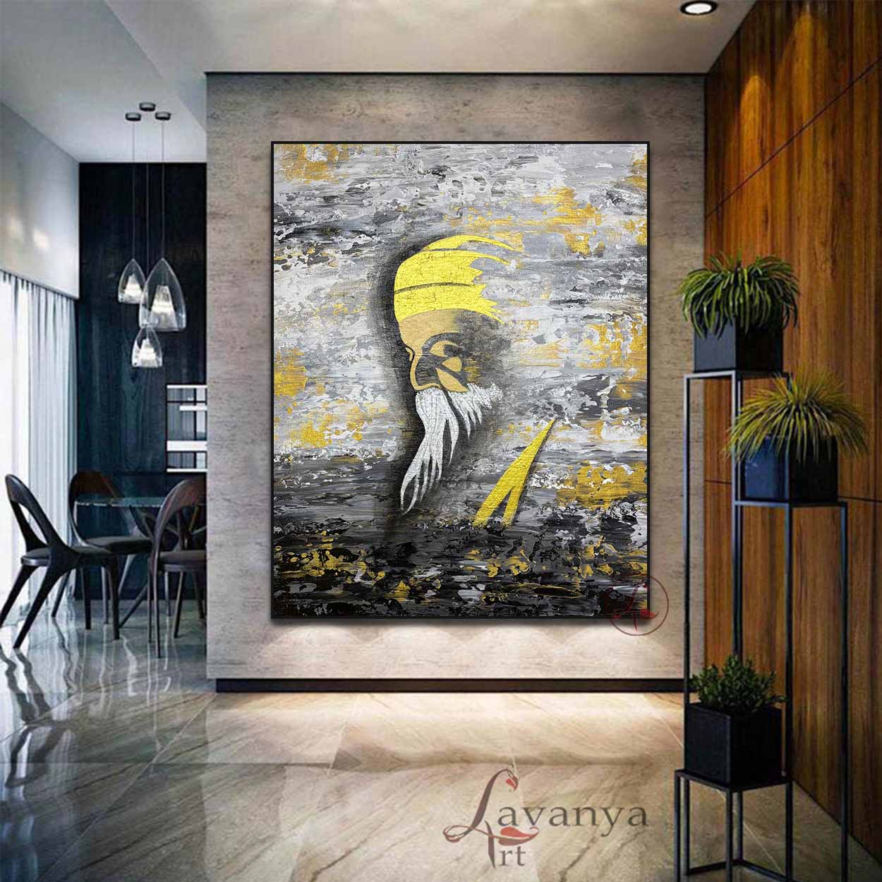 Abstract Guru Nanak Art | Sikh Spiritual Wall Decor