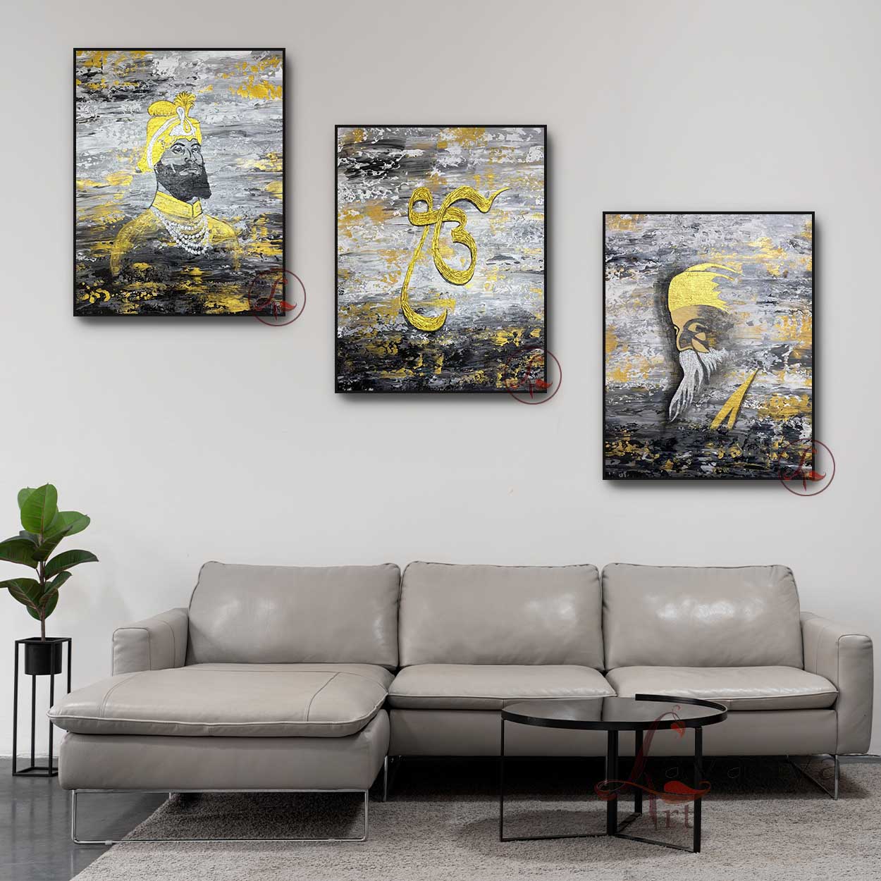 Guru Nanak Ek Onkar Guru Gobind Singh Art Set of 3