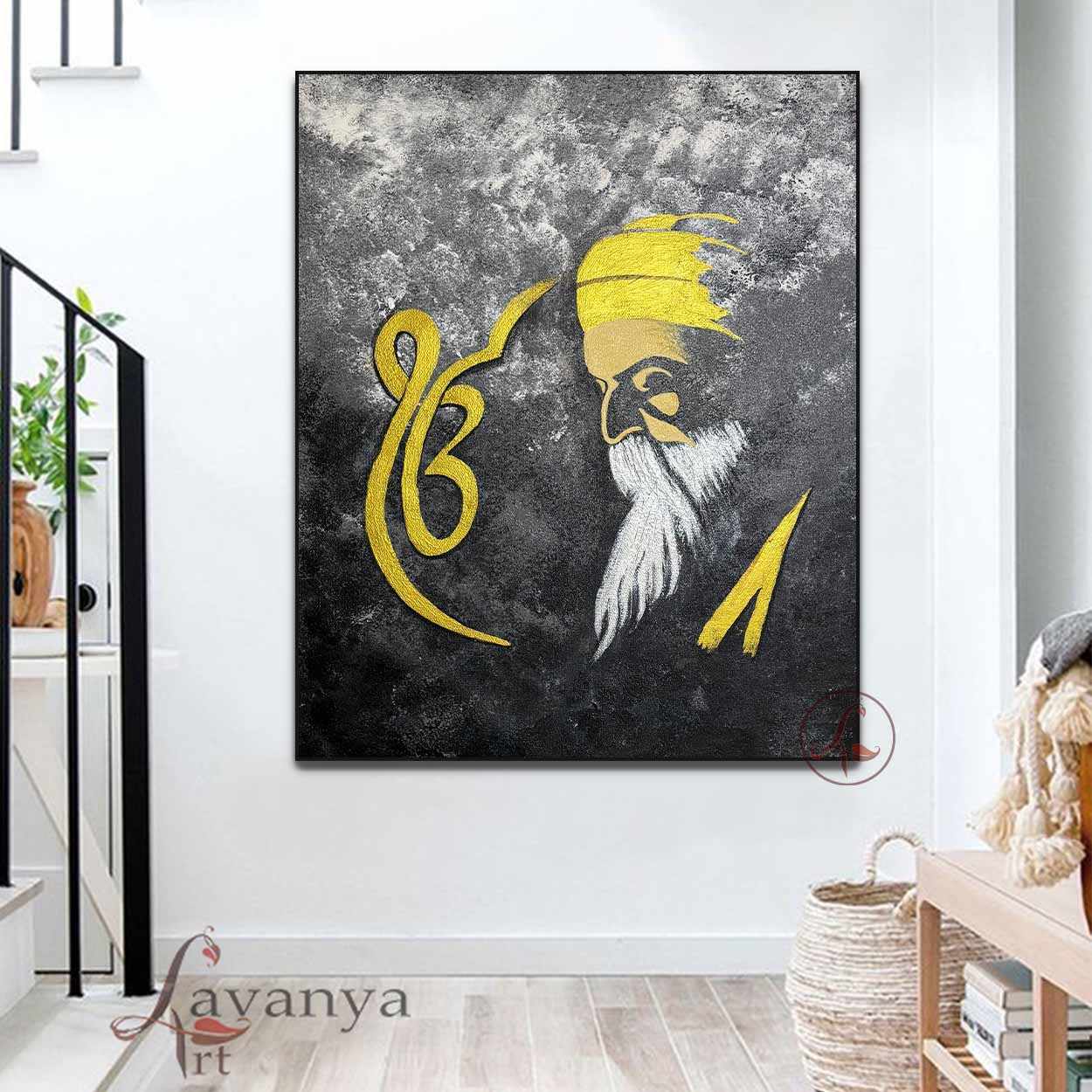 Guru Nanak Dev Ji Wall Art | Sikh Decor Painting