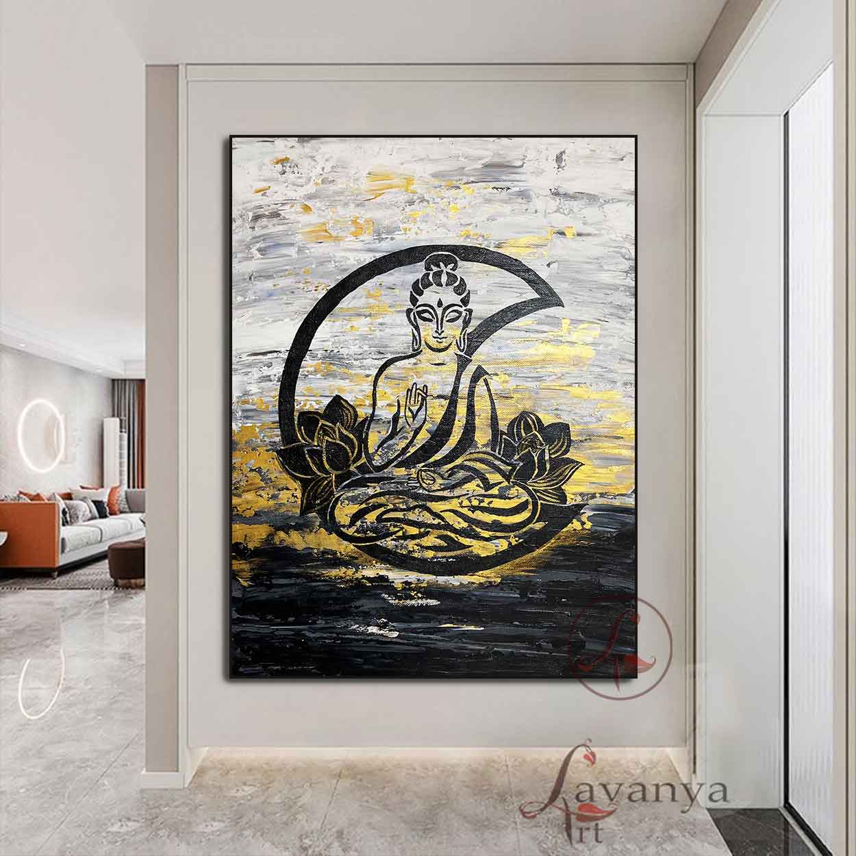 Textured Buddha Canvas Art | Colorful Spiritual Decor