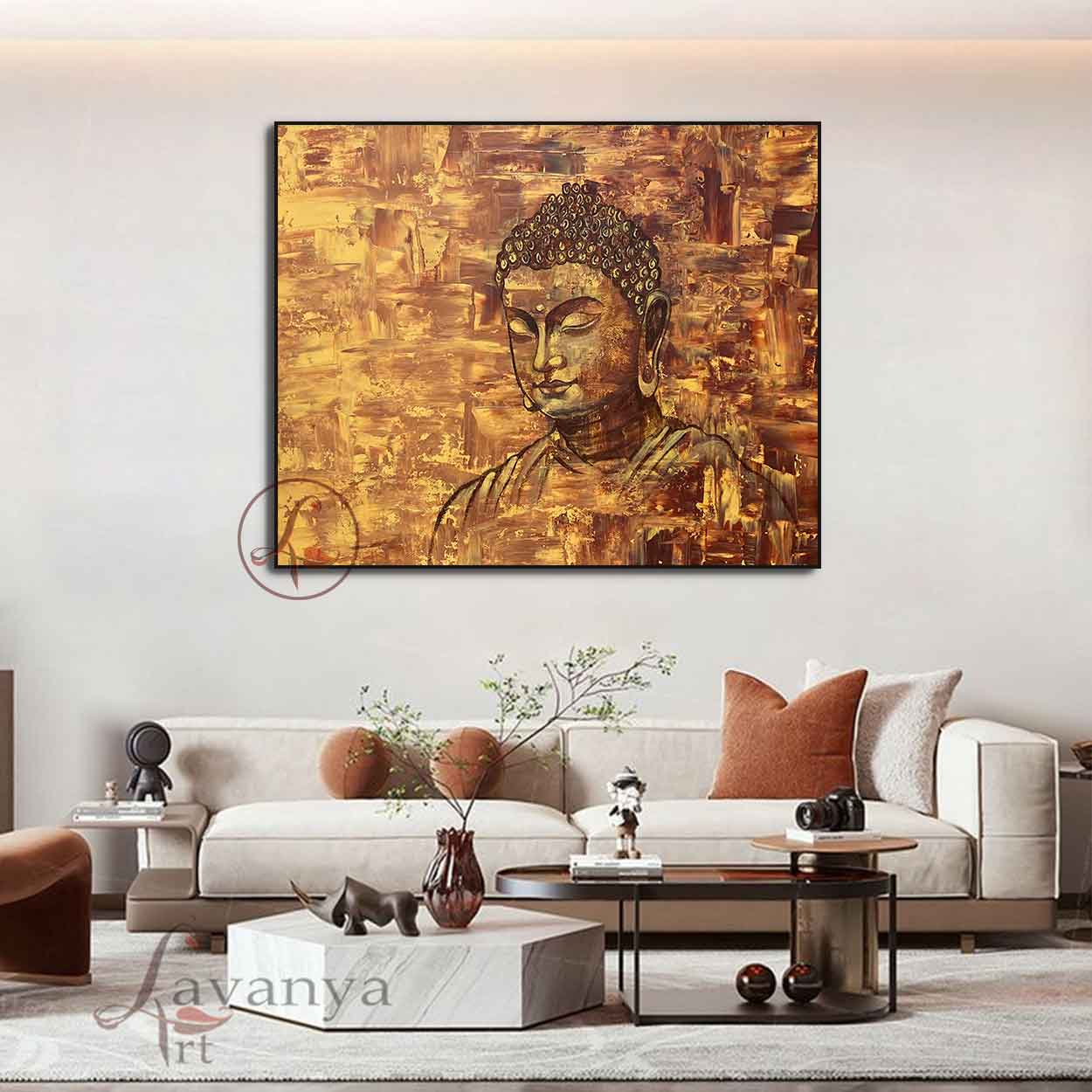 Abstract Buddha Wall Art | Colorful Spiritual Canvas