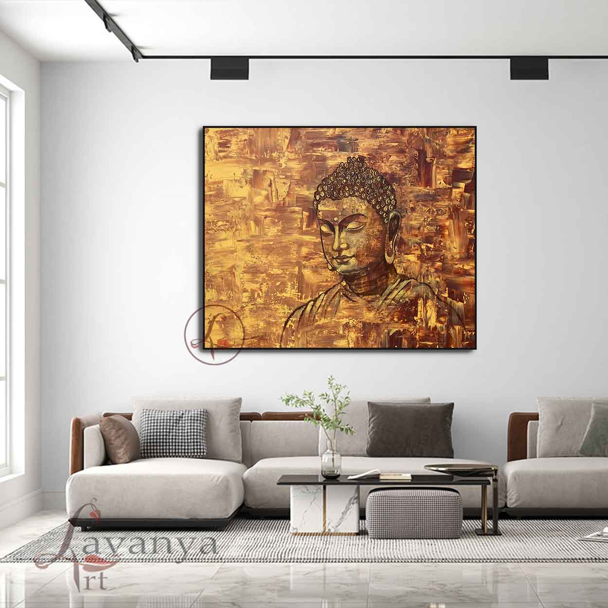 Abstract Buddha Wall Art | Colorful Spiritual Canvas
