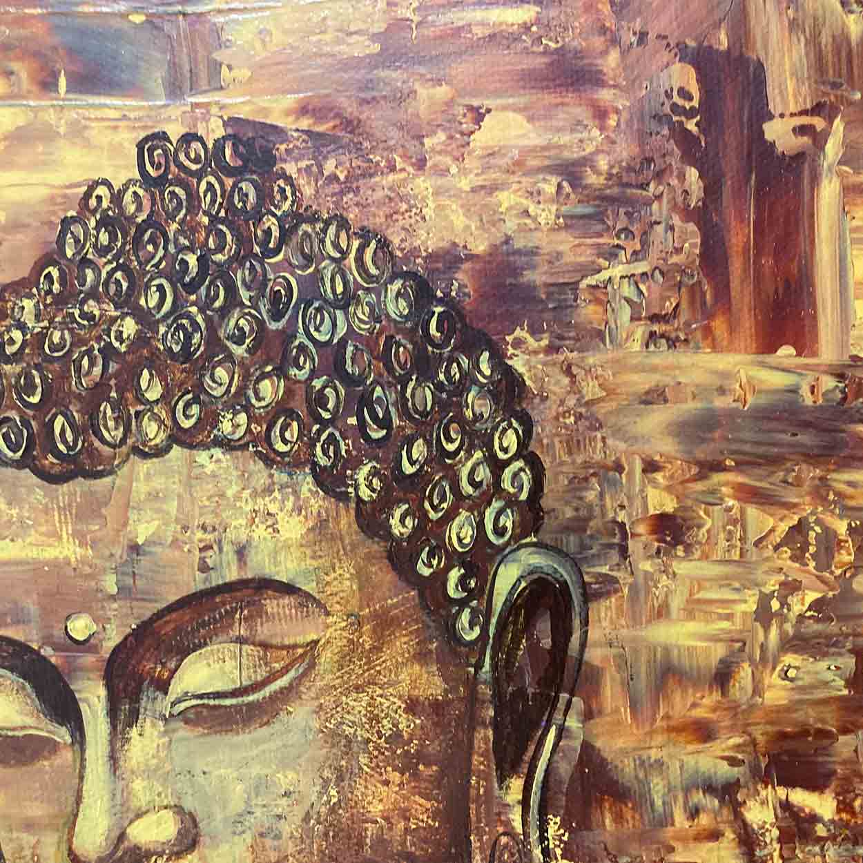 Abstract Buddha Wall Art | Colorful Spiritual Canvas