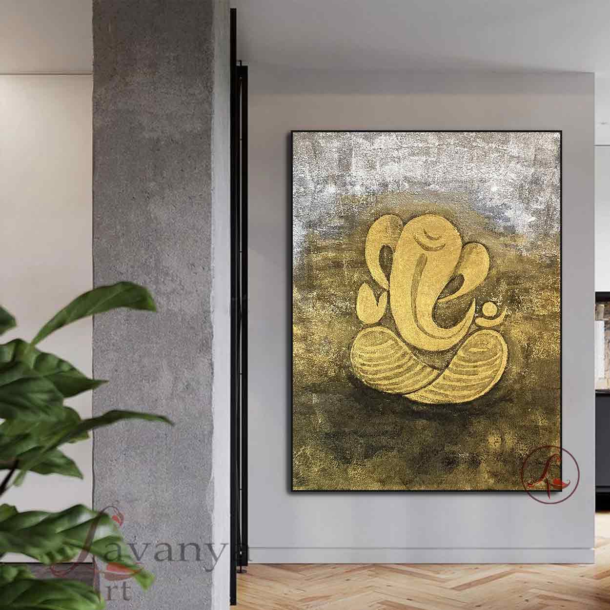 Ganapati Abstract Wall Art | Modern Indian Decor
