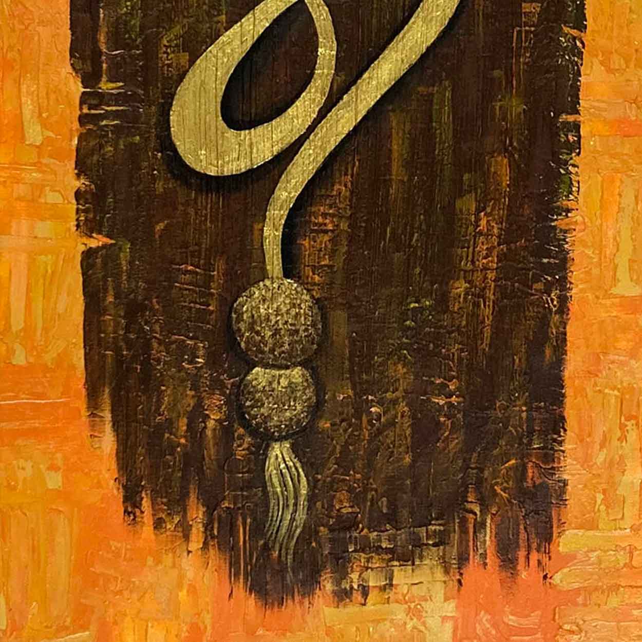 Abstract Om Painting | Handmade Textured Indian Wall Art