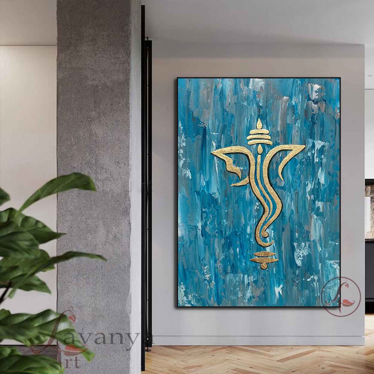 Ganapati Wall Decor | Modern Indian Abstract Painting