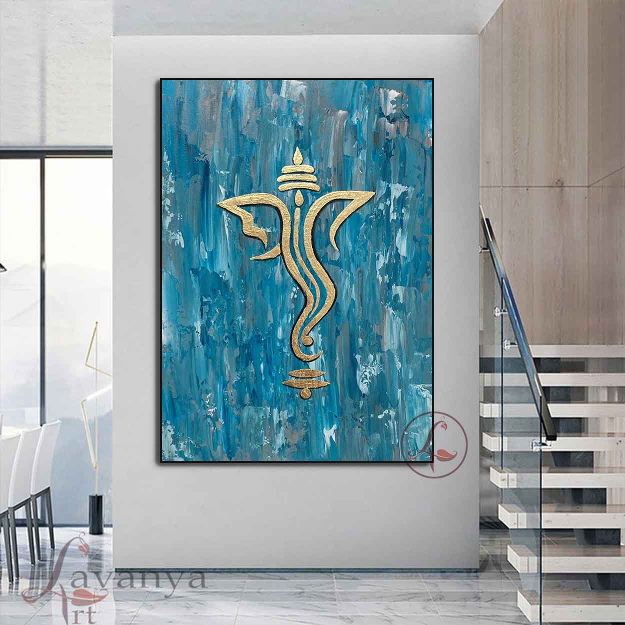 Ganapati Wall Decor | Modern Indian Abstract Painting