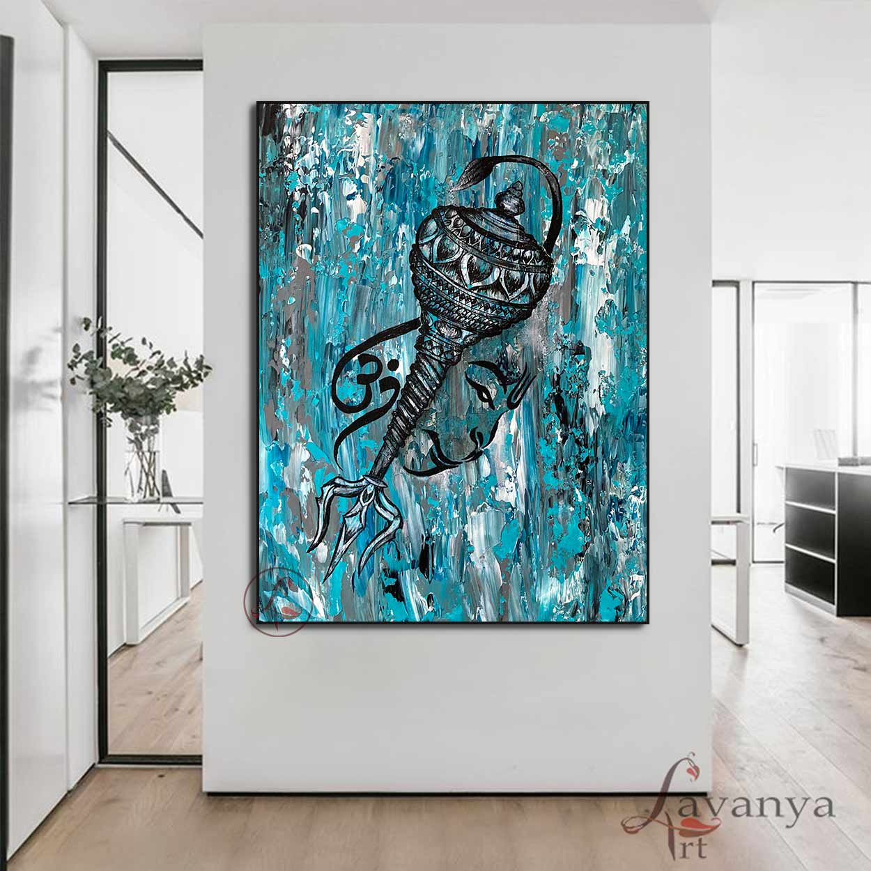 Lord Hanuman Canvas Art | Handmade Hindu Wall Decor