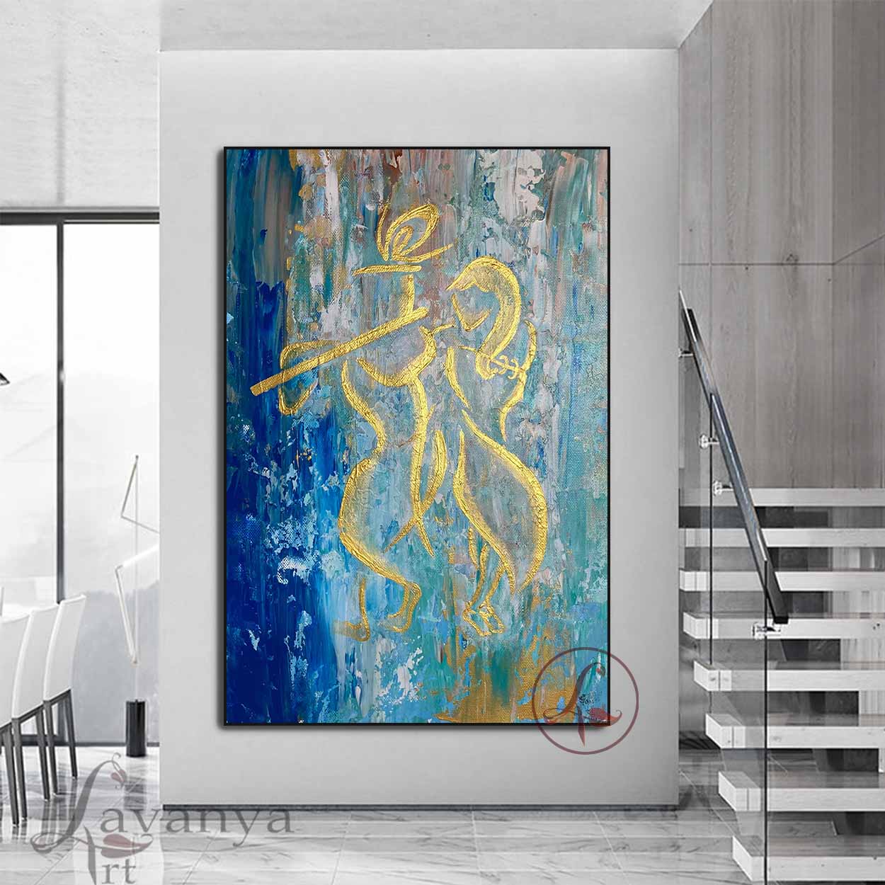 Krishna Canvas Art | Contemporary Hindu Wall Decor