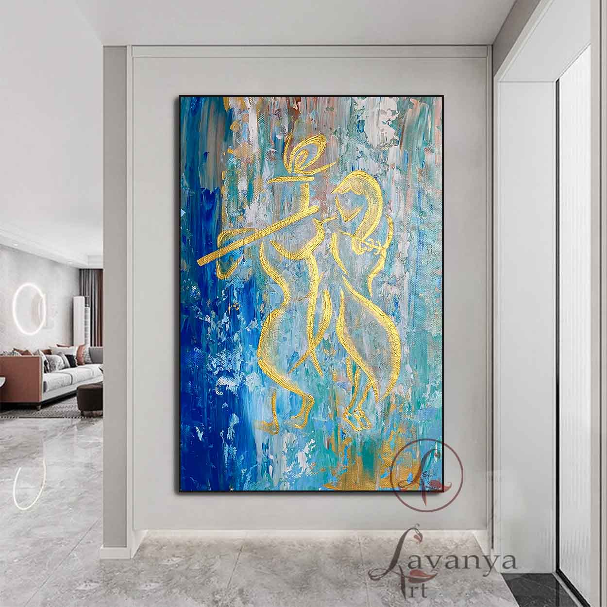 Krishna Canvas Art | Contemporary Hindu Wall Decor