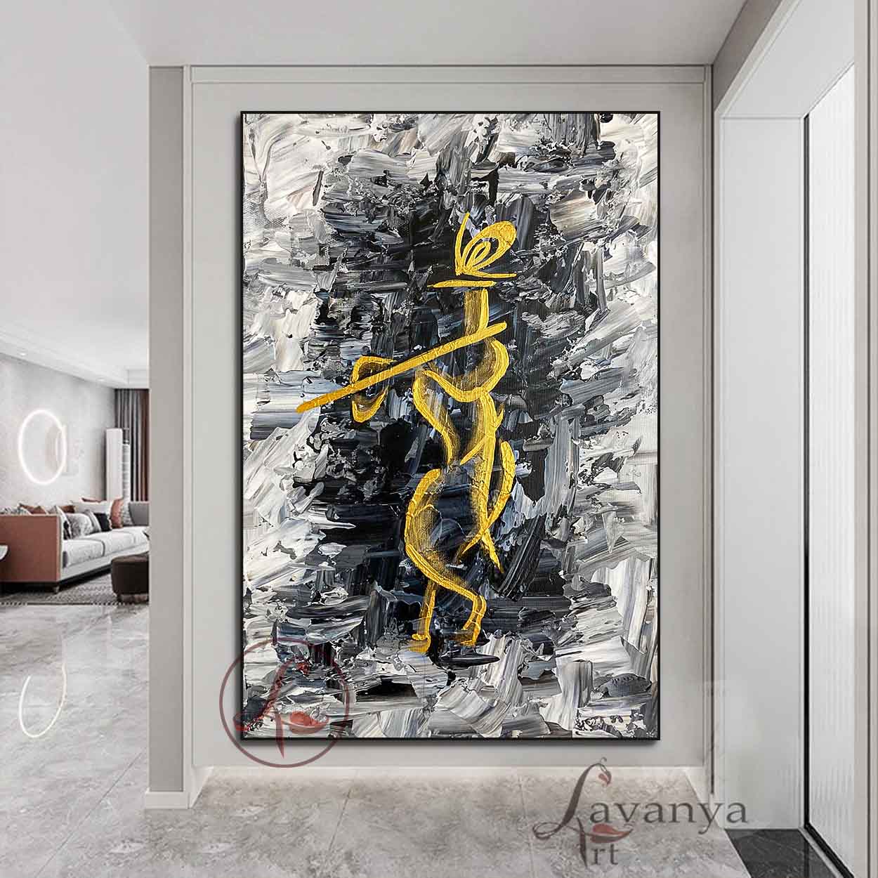 Krishna Abstract Painting | Indian Contemporary Art