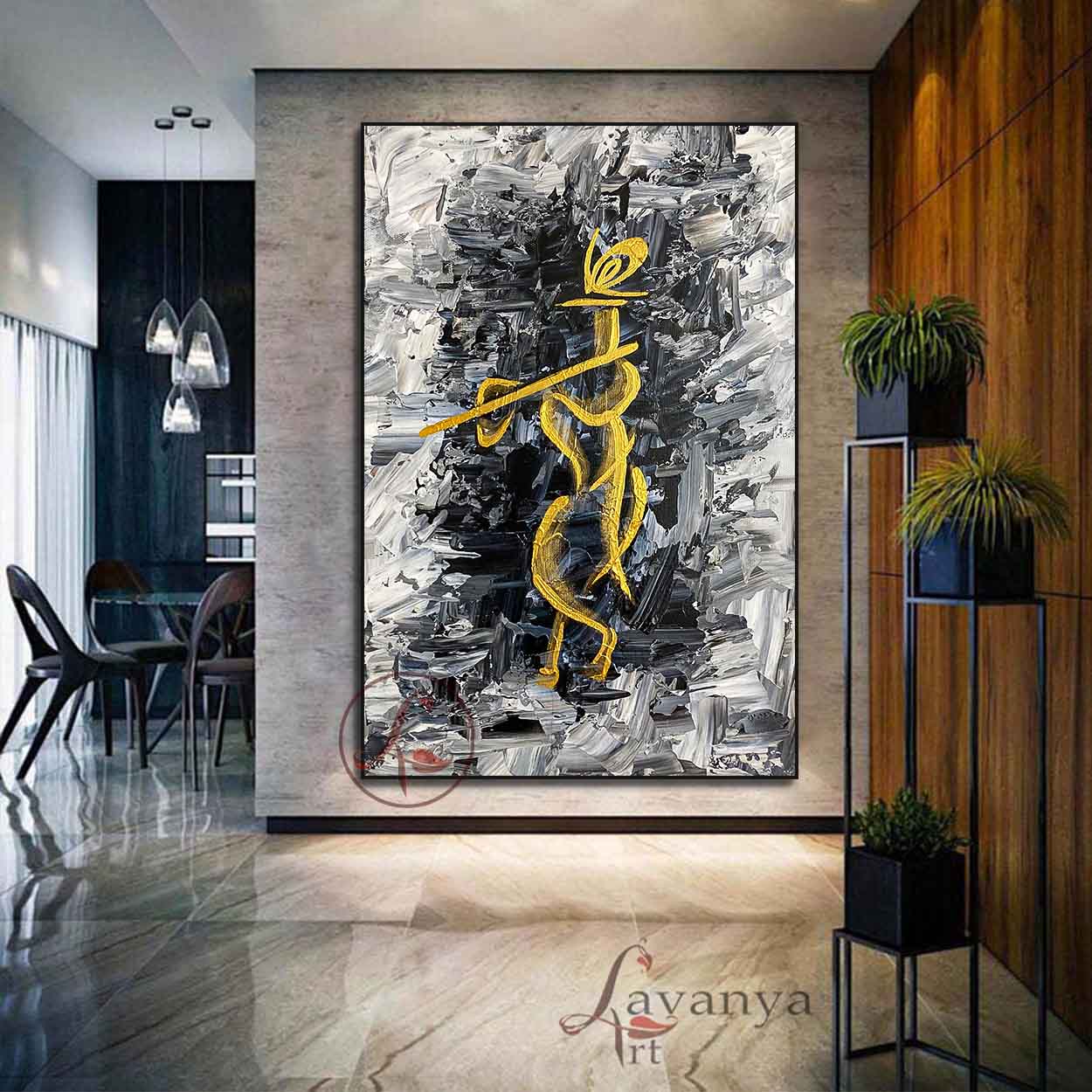 Krishna Abstract Painting | Indian Contemporary Art