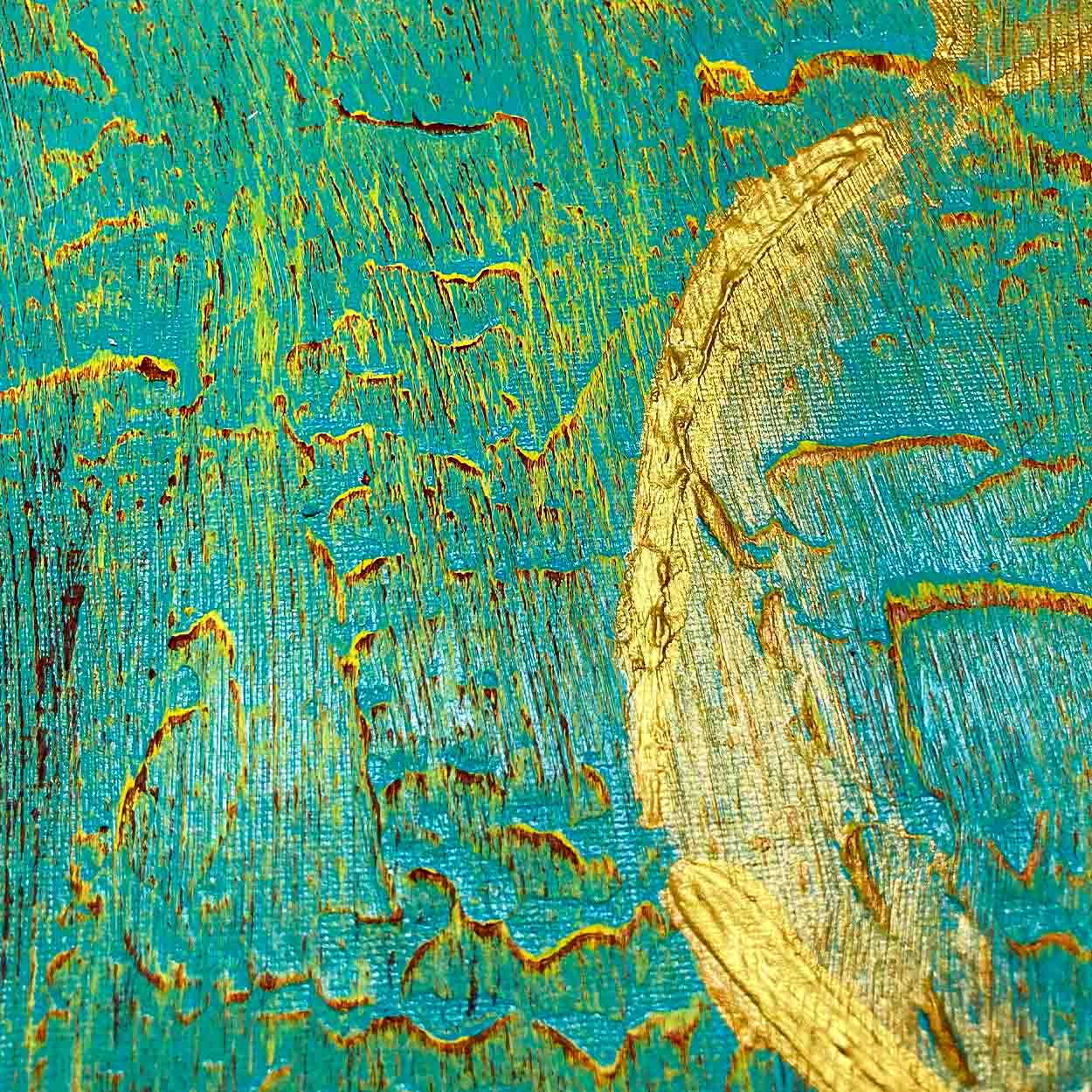 Abstract Krishna Painting | Handmade Textured Indian Canvas Wall Art