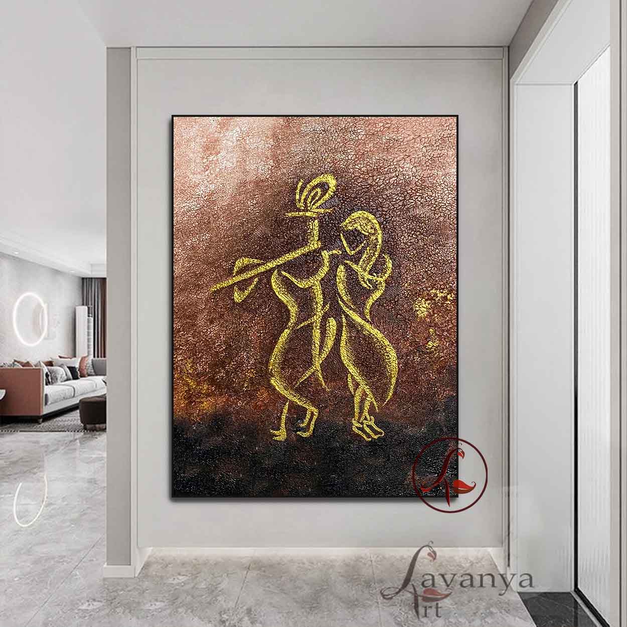 Original Krishna Painting |Abstract Indian Canvas Art