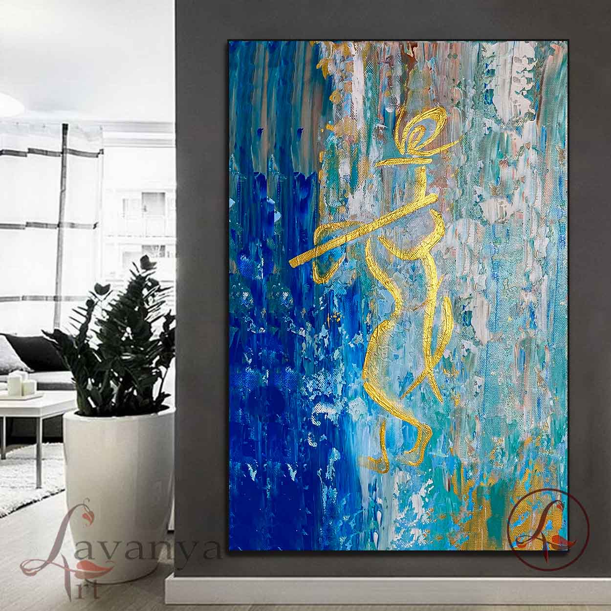 Krishna Modern Painting | Indian Spiritual Canvas Art