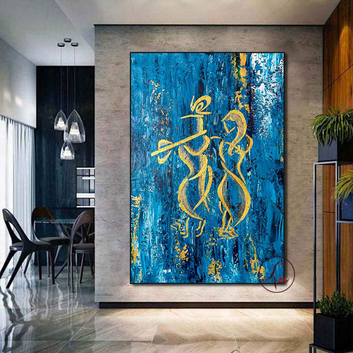 Krishna Modern Painting | Large Spiritual Canvas Art India