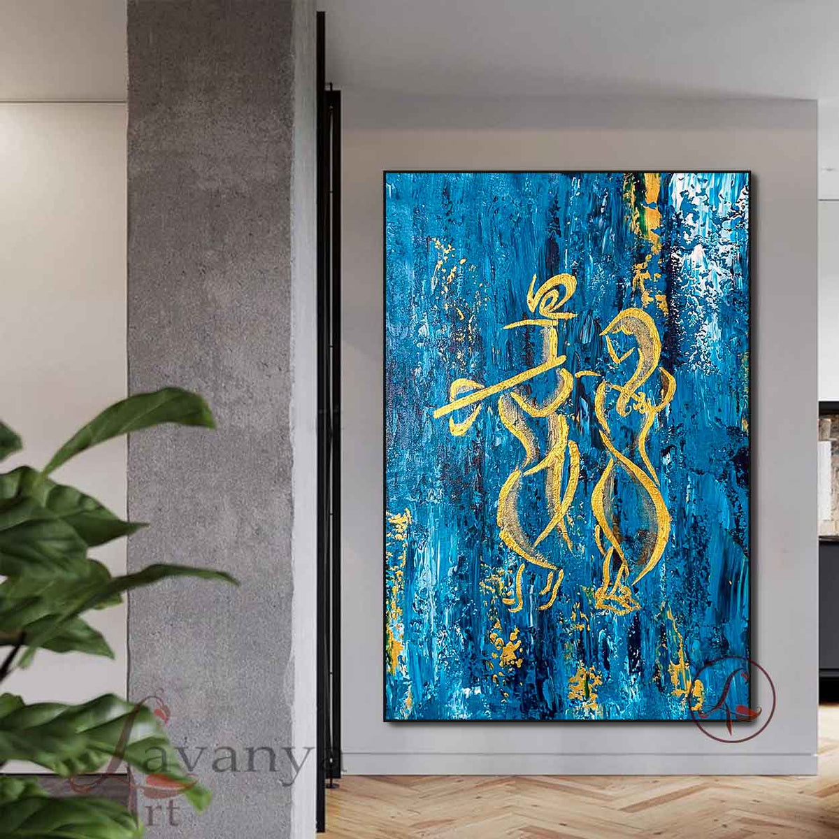 Krishna Modern Painting | Large Spiritual Canvas Art India