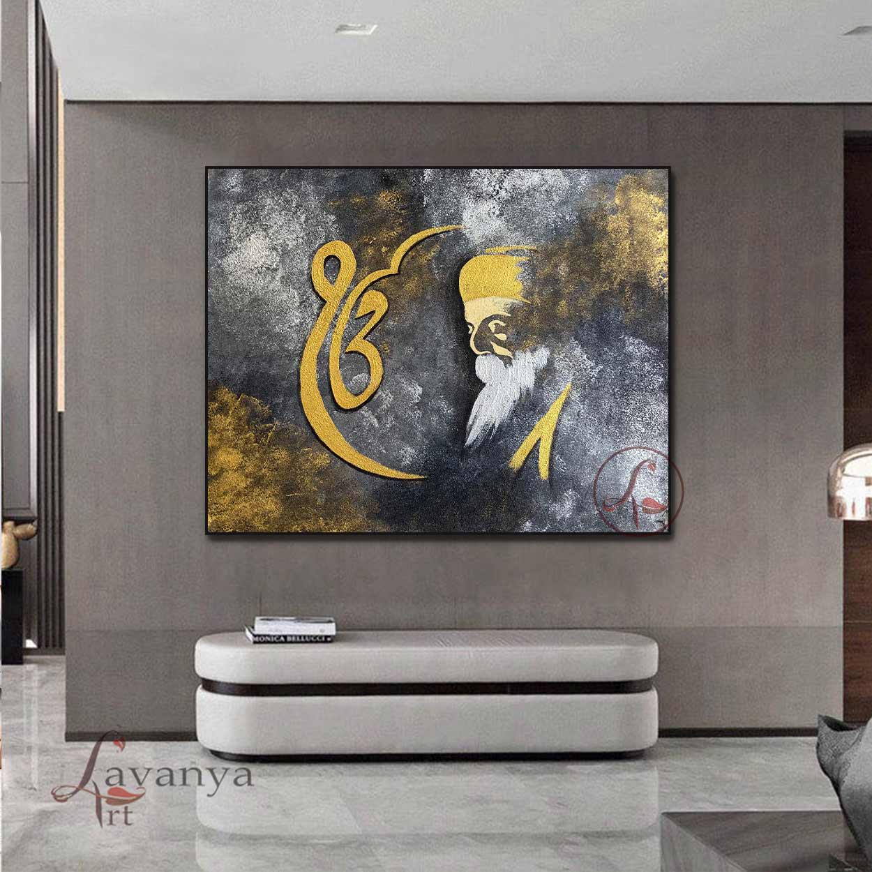 Sikh Canvas Painting | Guru Nanak Spiritual Art