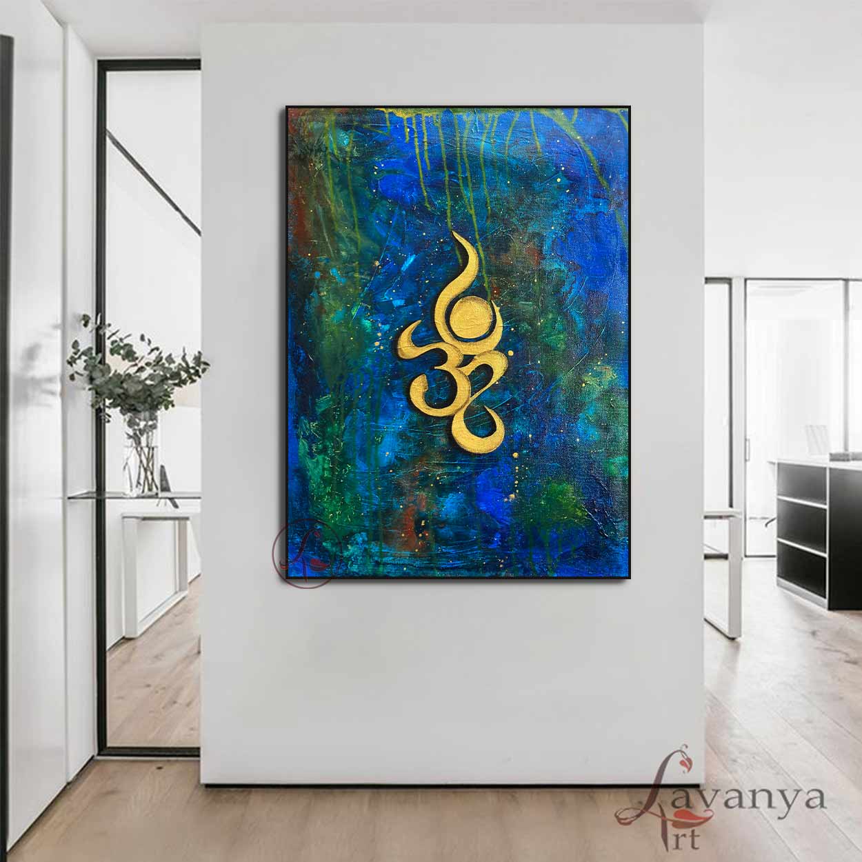Om Canvas Painting | Abstract Indian Textured Wall Art